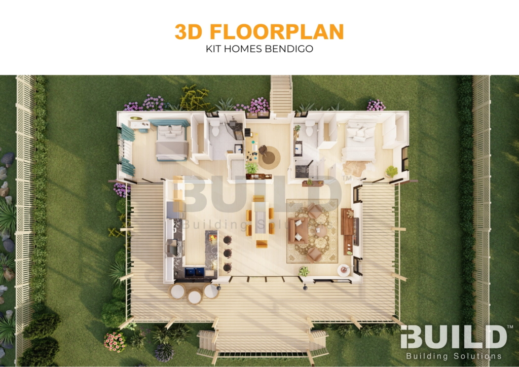 iBuild Kit Homes Bendigo 3D FLOORPLAN