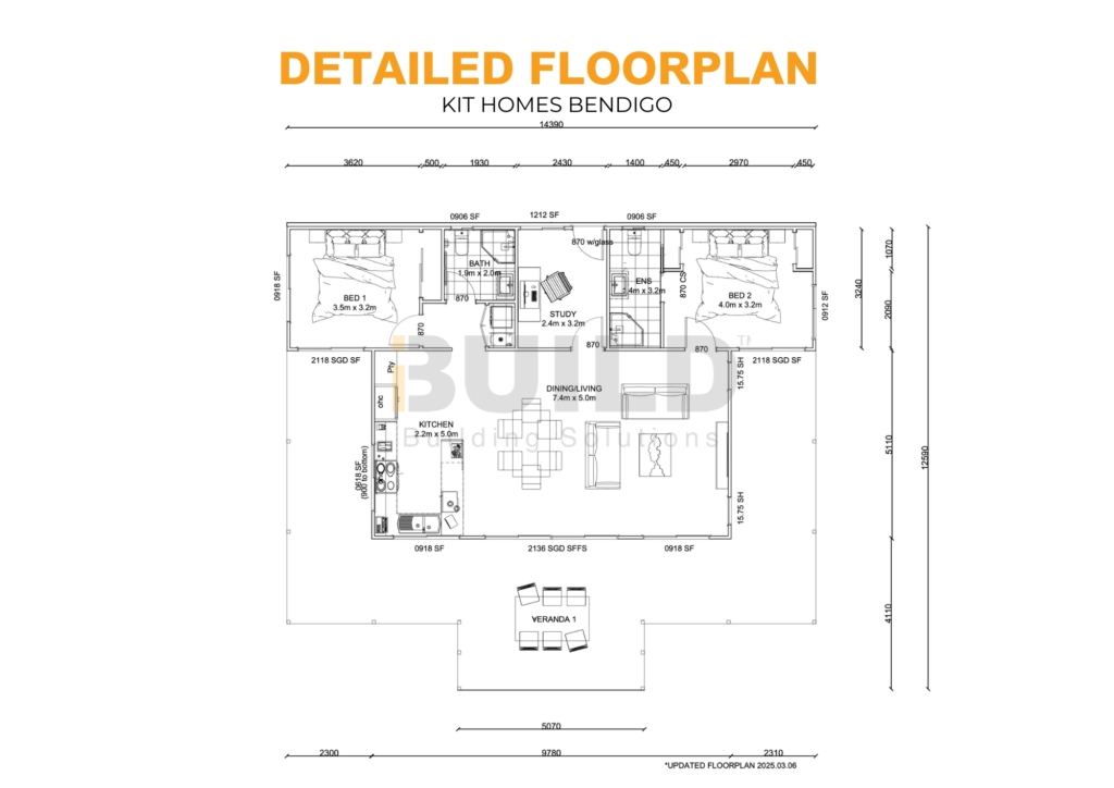iBuild Kit Homes Bendigo DETAILED FLOORPLAN