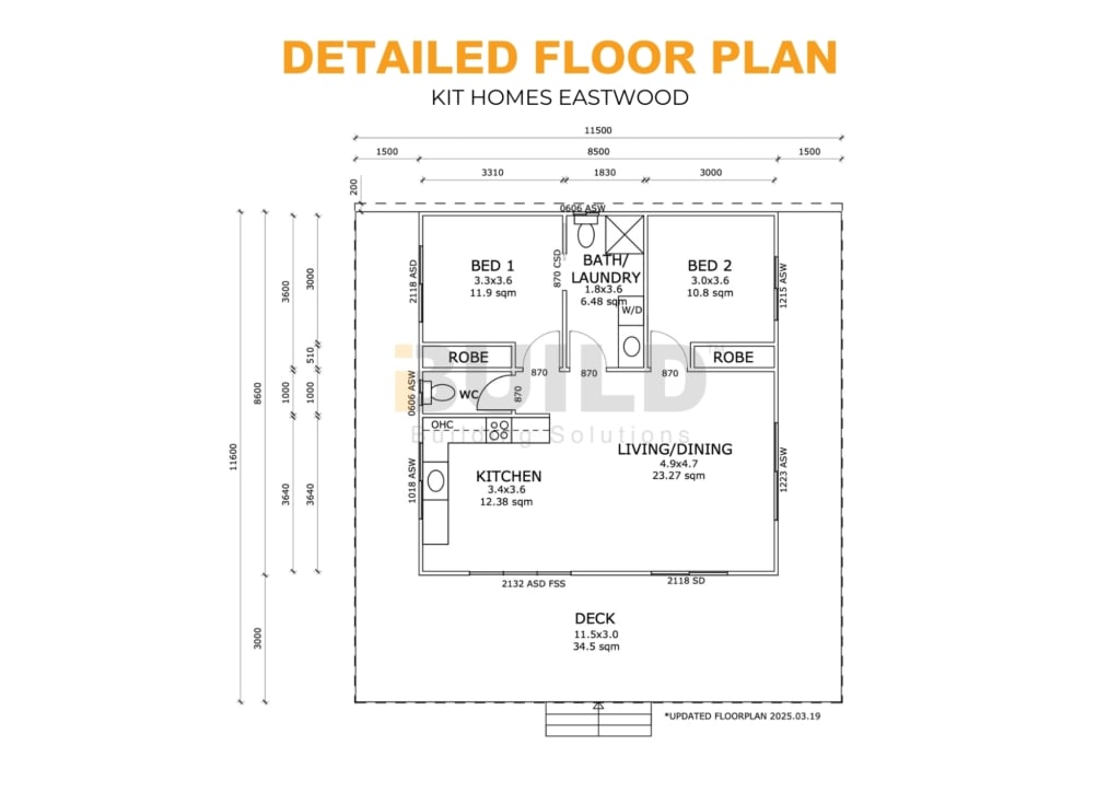 iBuild Kit Homes Eastwood DETAILED FLOOR PLAN