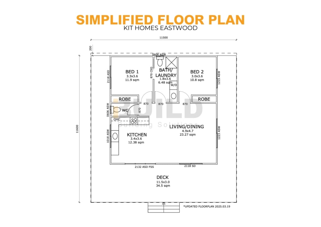 iBuild Kit Homes Eastwood SIMPLIFIED FLOOR PLAN