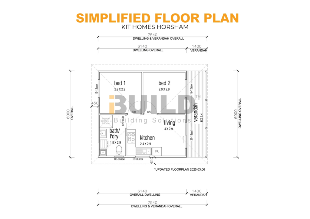 iBuild Kit Homes HORSHAM SIMPLIFIED FLOOR PLAN