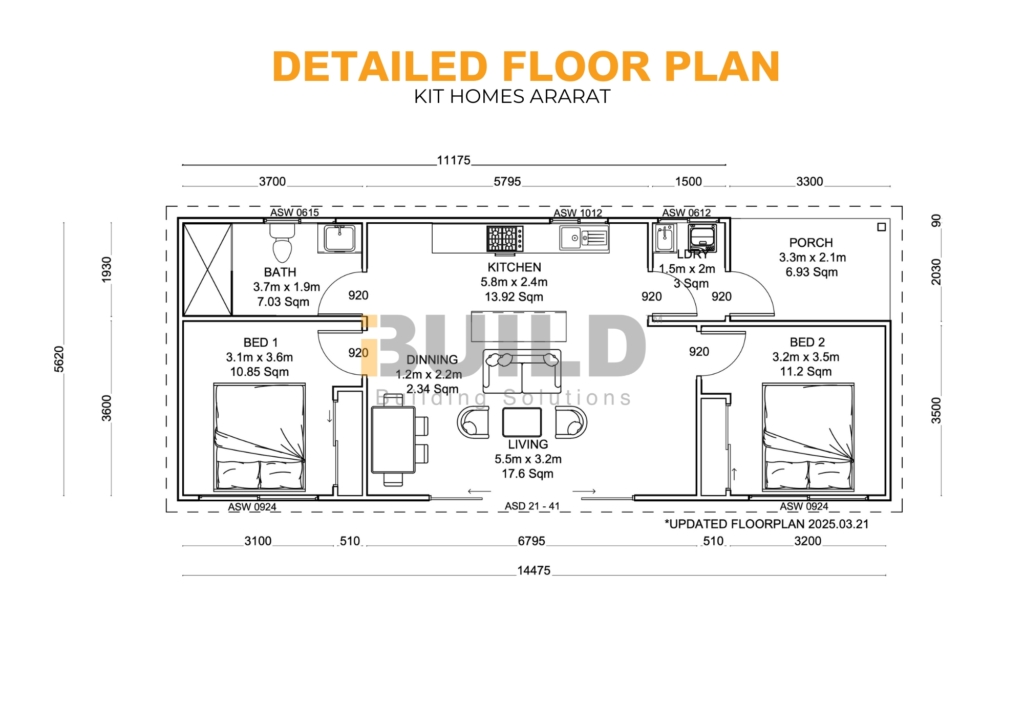 iBuild Kit Homes Ararat DETAILED FLOORPLAN