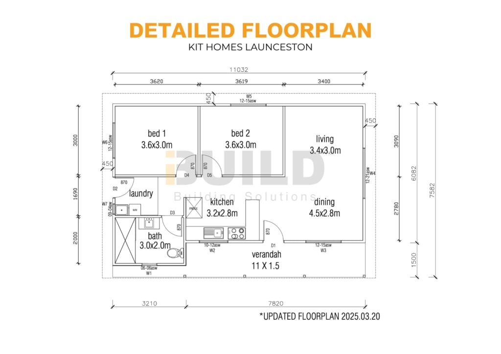 iBuild Kit Homes Launceston DETAILED FLOORPLAN