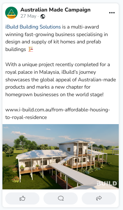 iBuild Featured by Australian Made for Royal Kit Home Success