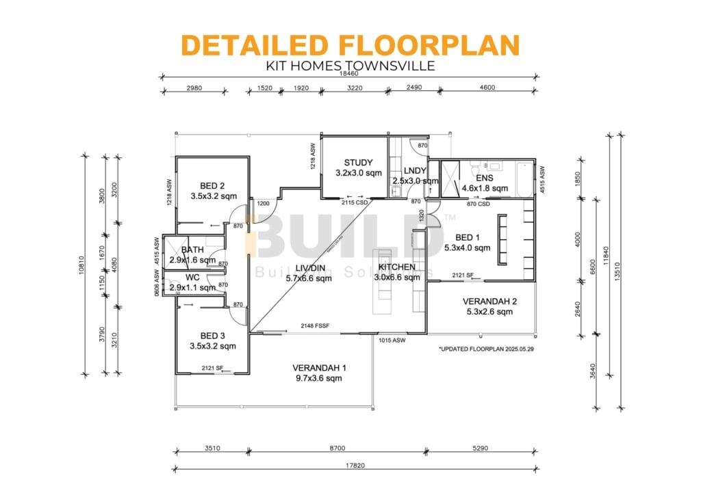 iBuild Kit Homes Townsville DETAILED FLOORPLAN