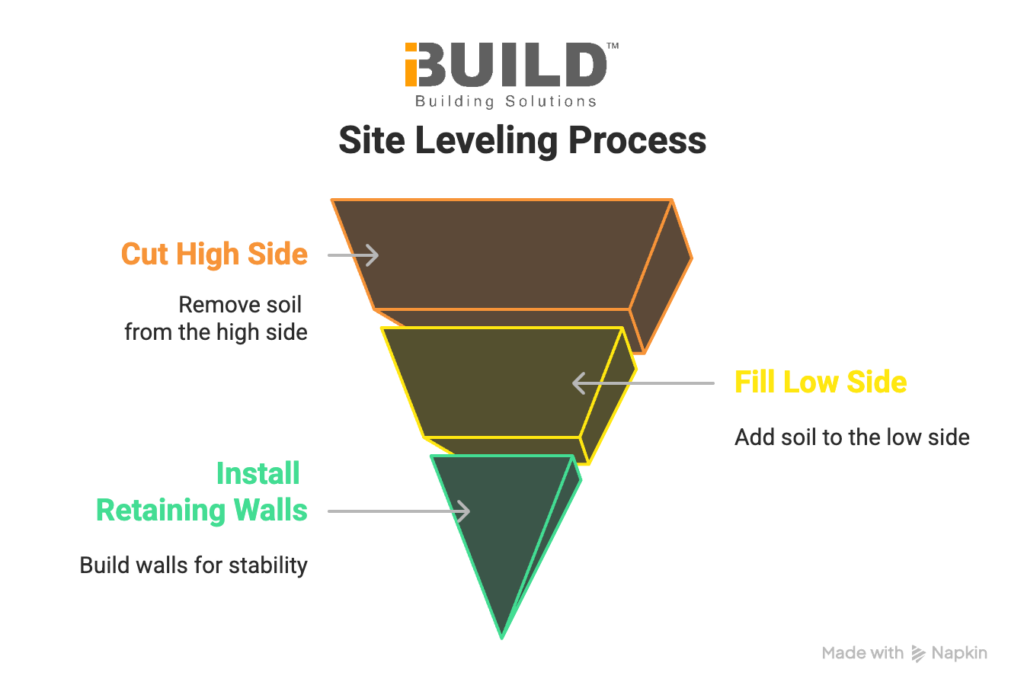 iBuild site levelling process sloping block