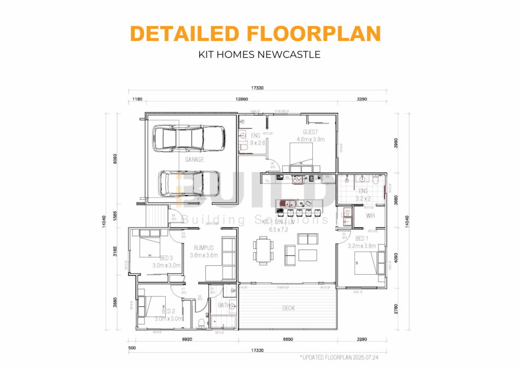 Kit Homes Newcastle LS Detailed FLOOR PLAN