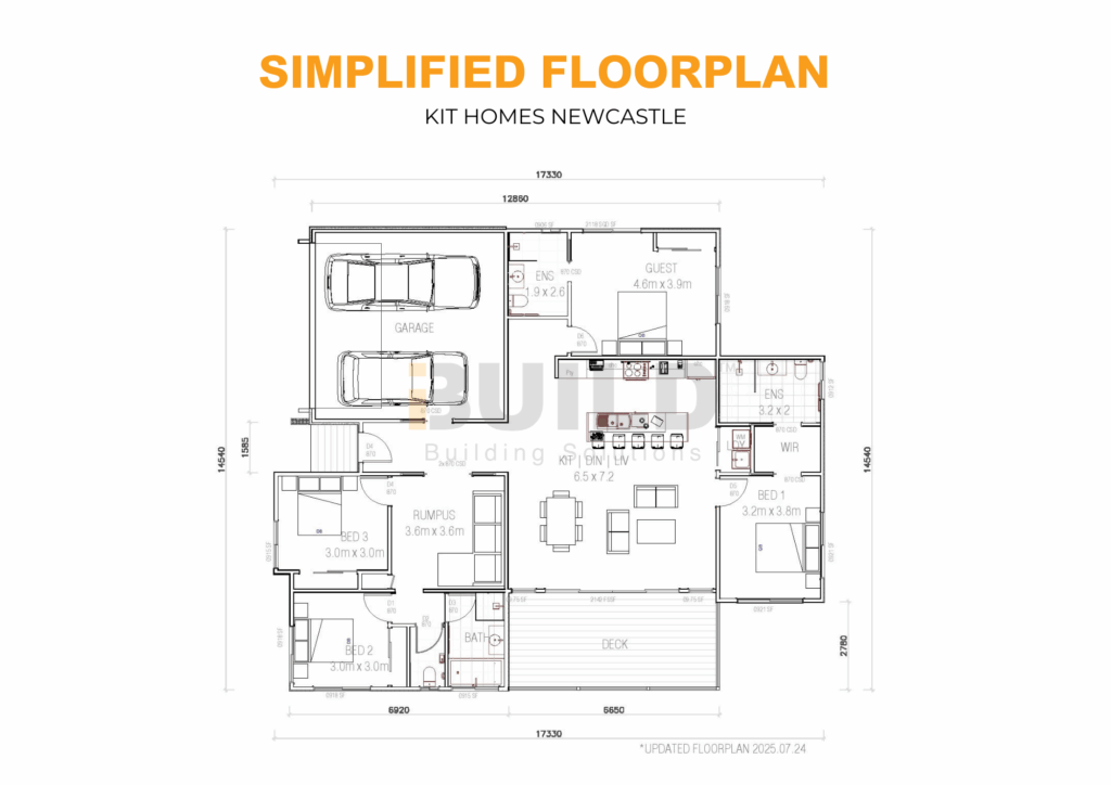 Kit Homes Newcastle LS SIMPLIFIED FLOOR PLAN
