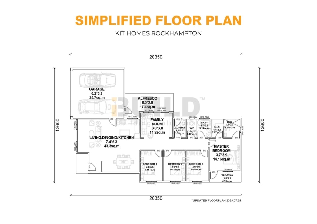 Kit Homes Rockhampton LS SIMPLIFIED FLOOR PLAN