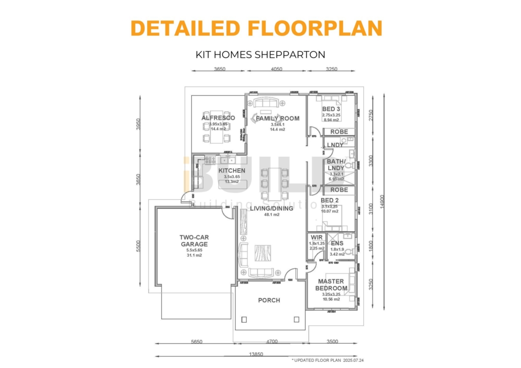 iBuild Kit Homes Shepparton Detailed Flooplan V2