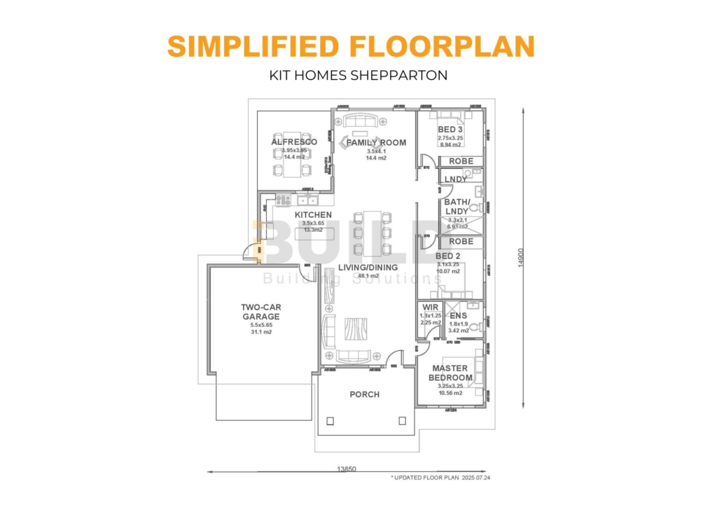 iBuild Kit Homes Shepparton Simplified Flooplan V2