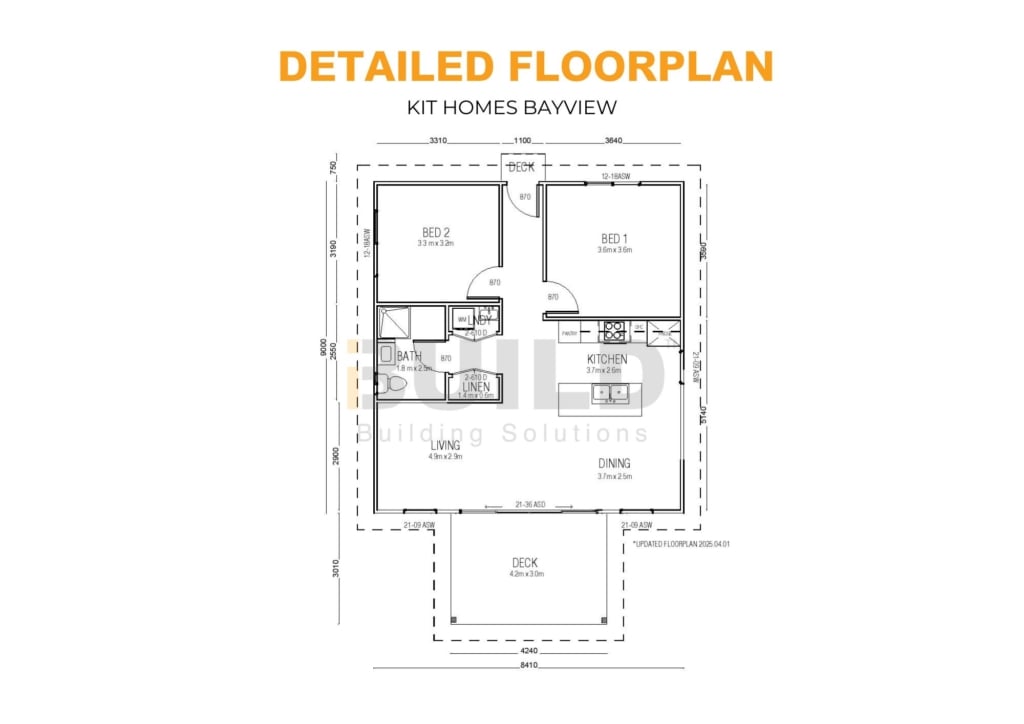 Kit Homes Bayview Detailed FLOORPLAN