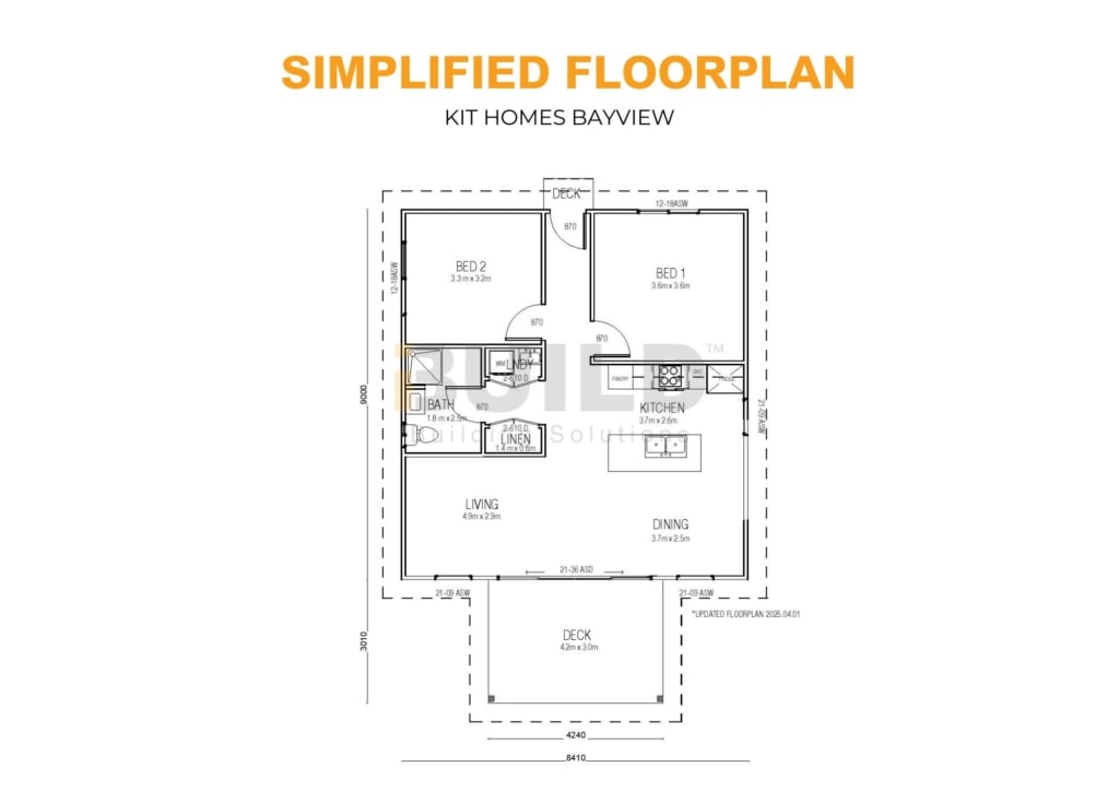 Kit Homes Bayview SIMPLIFIED FLOORPLAN