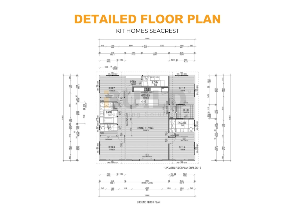 Kit Homes SEACREST DETAILED FLOOR PLAN