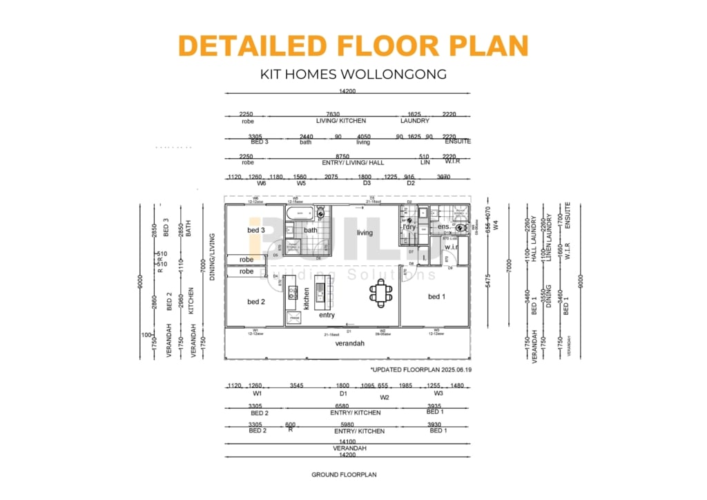 Kit Homes Wollongong DETAILED FLOOR PLAN