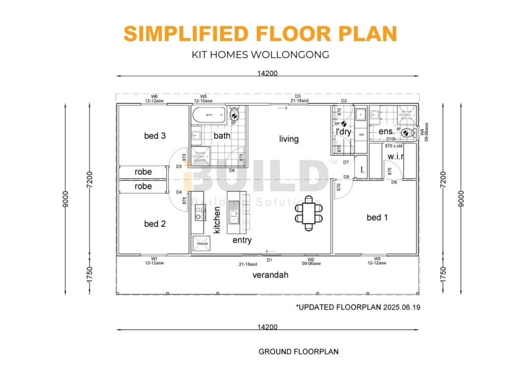 Kit Homes Wollongong SIMPLIFIED FLOOR PLAN