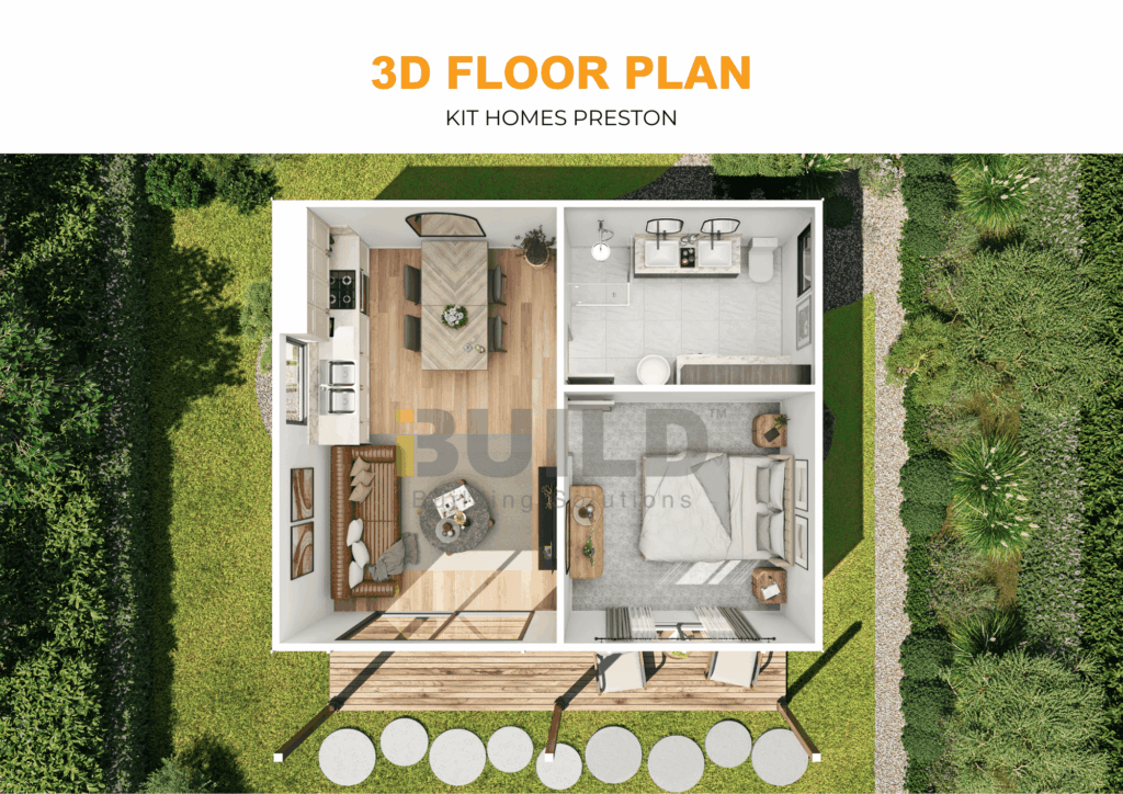 iBuild Kit Homes Preston 3D FLOOR PLAN