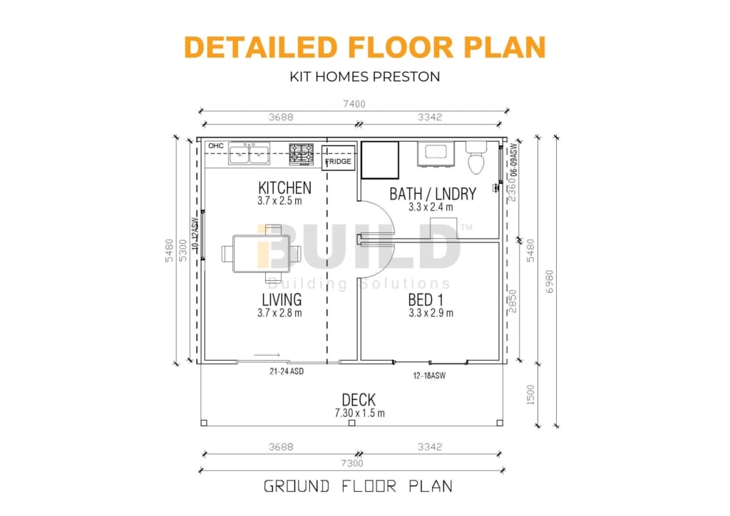 iBuild Kit Homes Preston DETAILED FLOOR PLAN