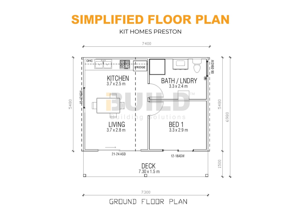 iBuild Kit Homes Preston SIMPLIFIED FLOOR PLAN
