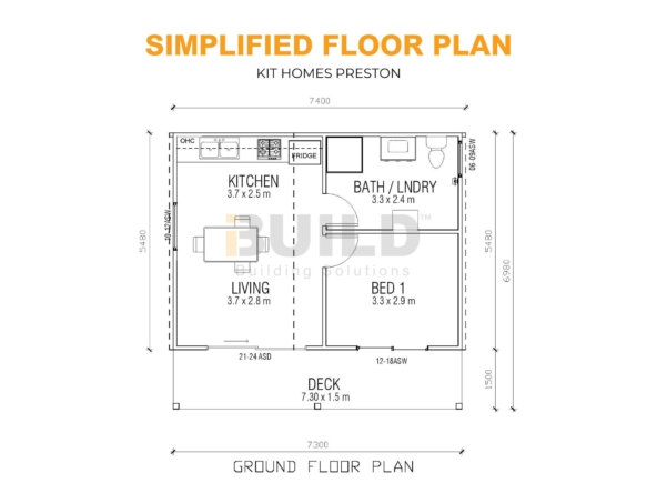 iBuild Kit Homes Preston SIMPLIFIED FLOOR PLAN