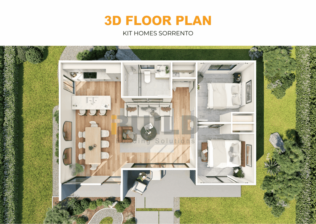 iBuild Kit Homes Sorrento 3D FLOOR PLAN Watermarked