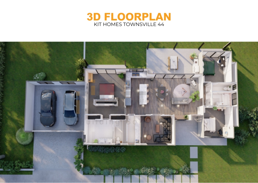 iBuild Kit Homes Townsville 44 DETAILED 3d FLOORPLAN