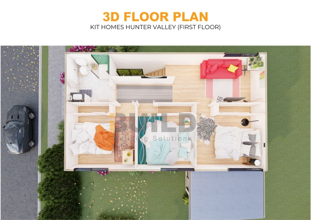 Kit Homes HUNTER VALLEY 3D FIRST FLOOR PLAN