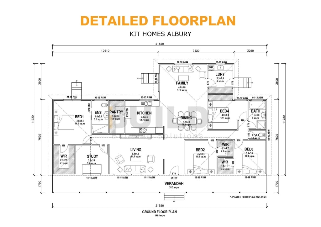 iBuild KIT HOMES ALBURY Detailed FLOORPLAN