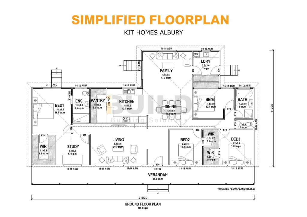 iBuild KIT HOMES ALBURY Simplified FLOORPLAN