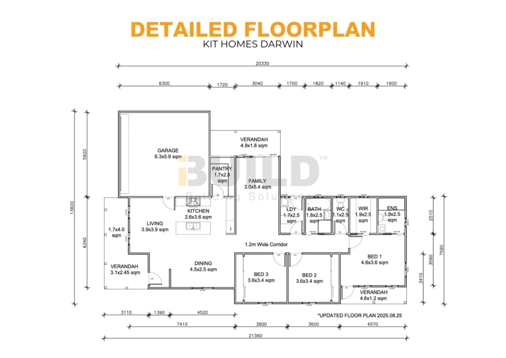 iBuild Kit Homes Darwin DETAILED FLOORPLAN