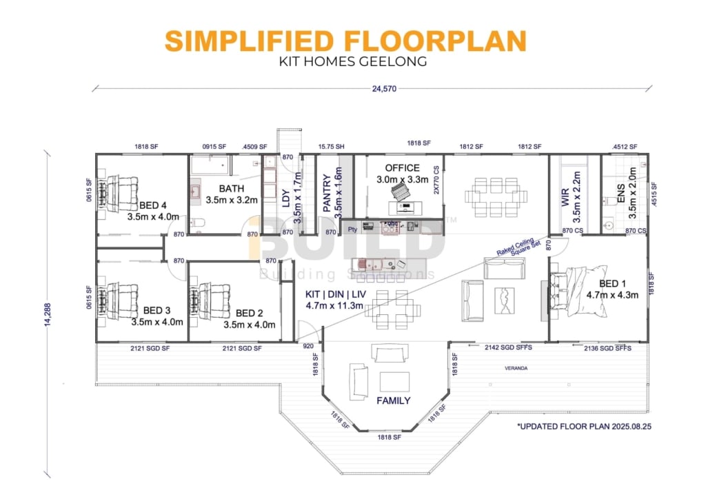 iBuild Kit Homes Geelong SIMPLIFIED FLOORPLAN