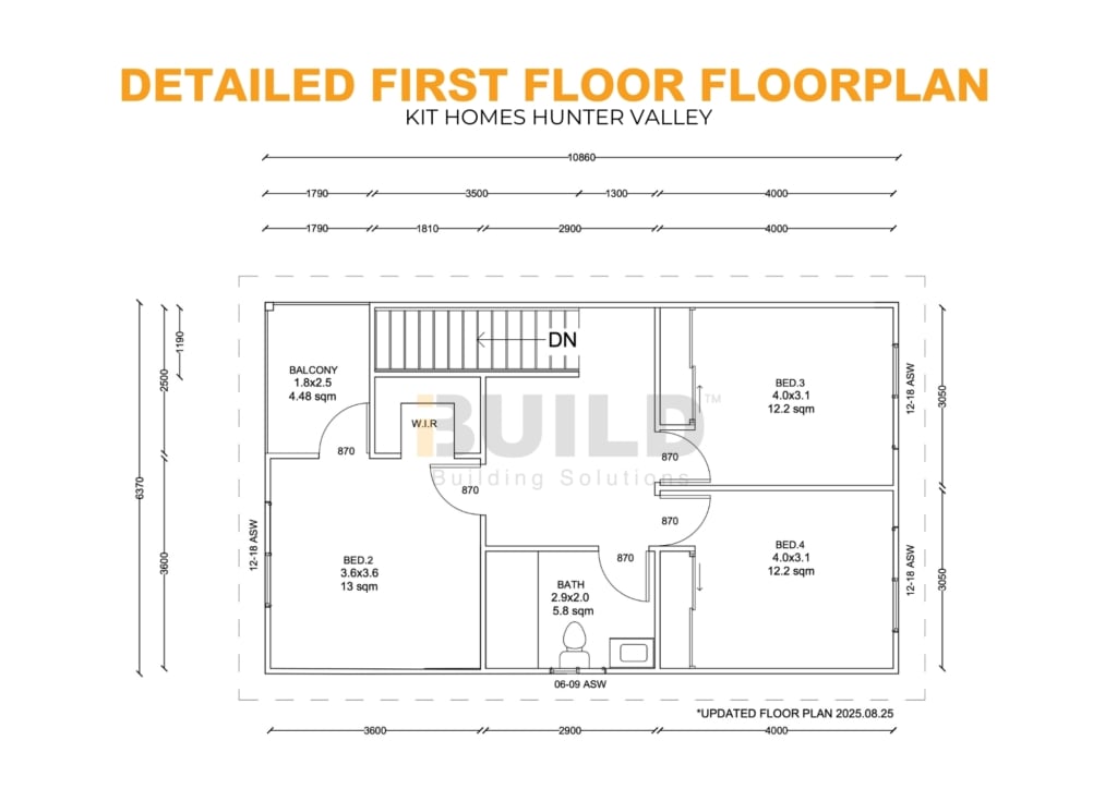 iBuild Kit Homes Hunter Valley Detailed First Floorplans