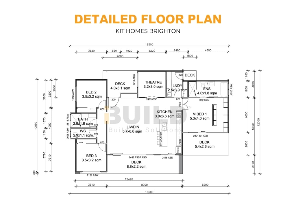 iBuild Kit Homes Brighton DETAILED FLOOR PLAN