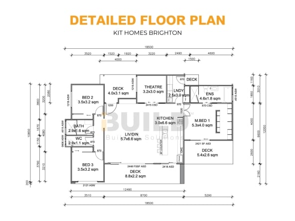 iBuild Kit Homes Brighton DETAILED FLOOR PLAN