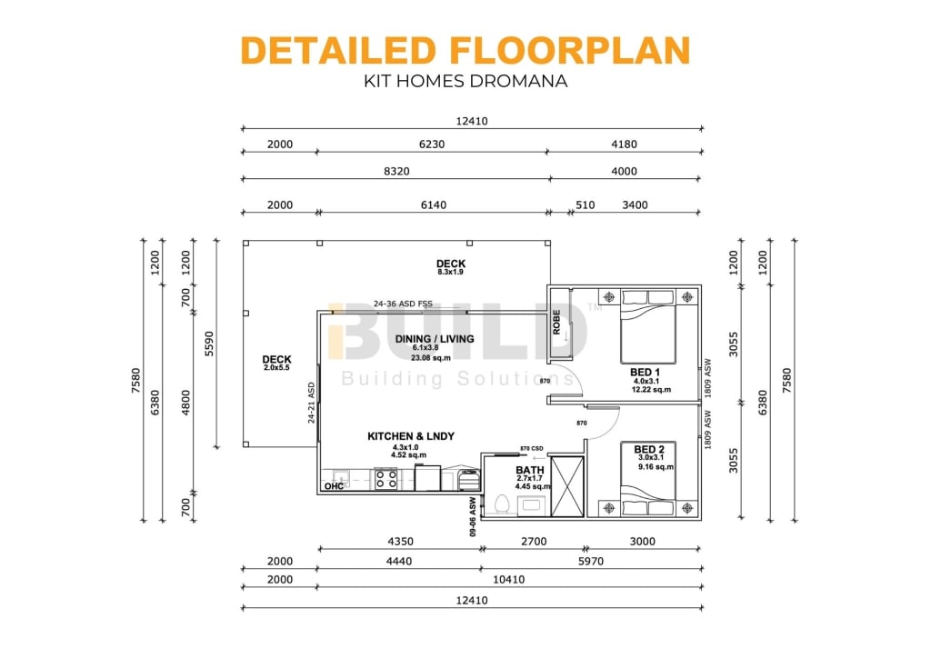 iBuild Kit Homes Dromana DETAILED FLOORPLAN
