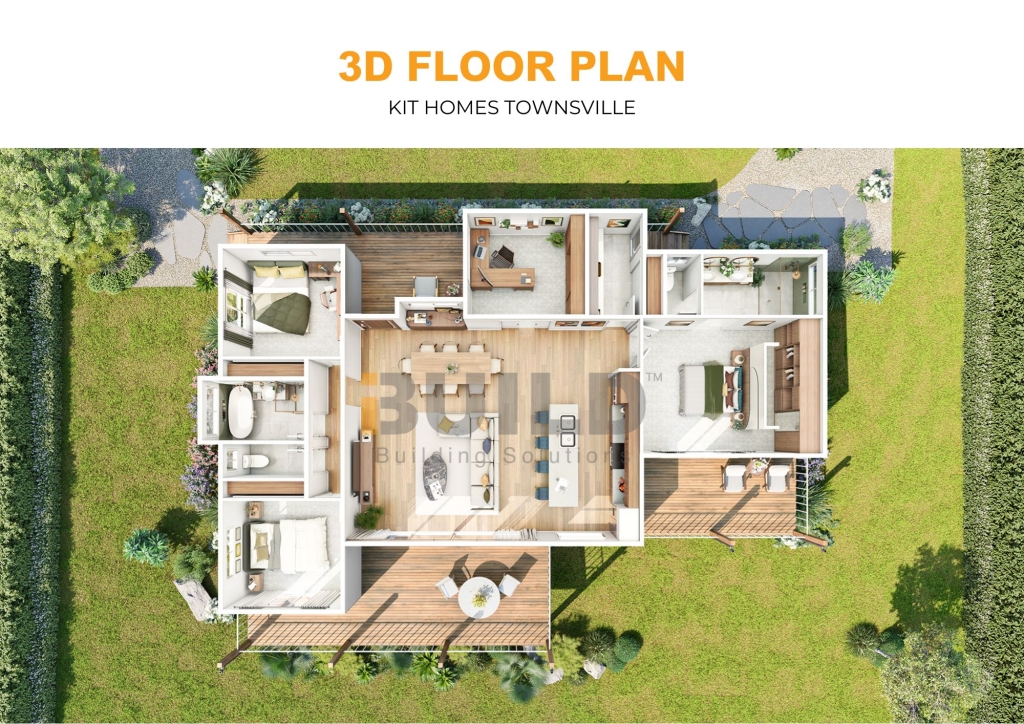 iBuild Kit homes JH Townsville 3D FLOOR PLAN