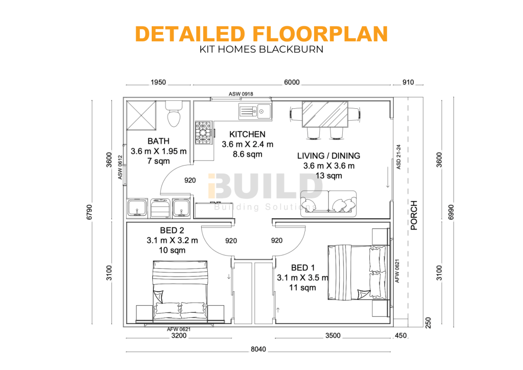 KIT HOMES BLACKBURN DETAILED FLOORPLAN
