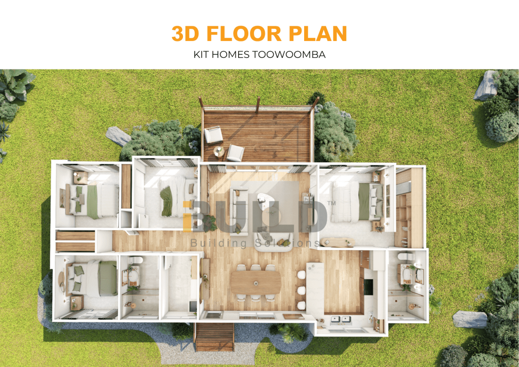 Kit Homes Toowoomba 3D FLOOR PLAN