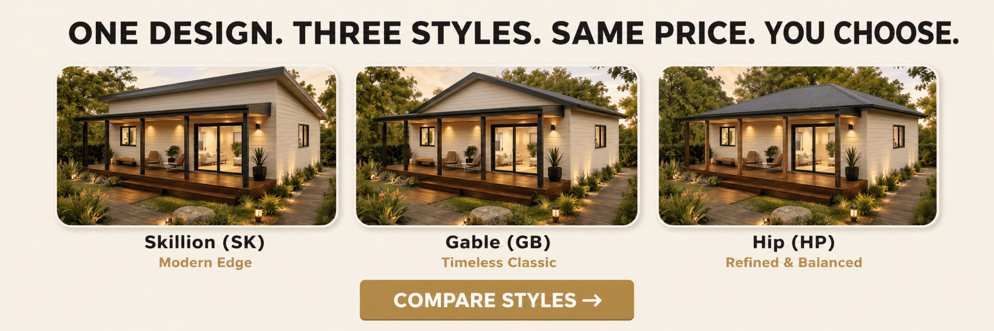 iBuild One Design Three Styles Same Price banner 2