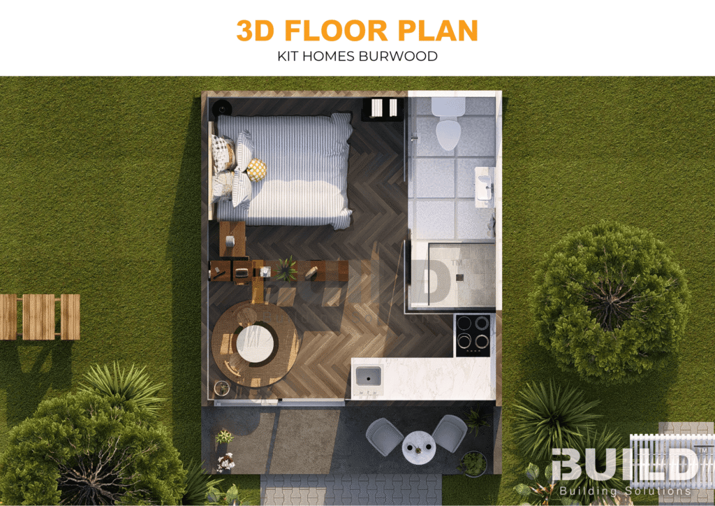 iBuild Kit Homes Burwood 3D Floor Plan