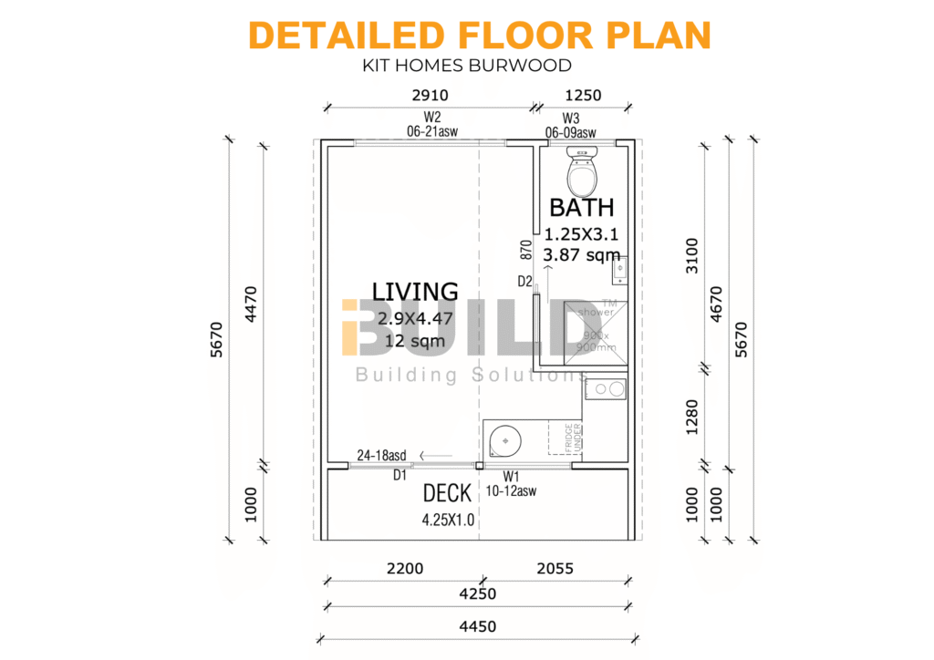 iBuild Kit Homes Burwood DETAILED FLOOR PLAN